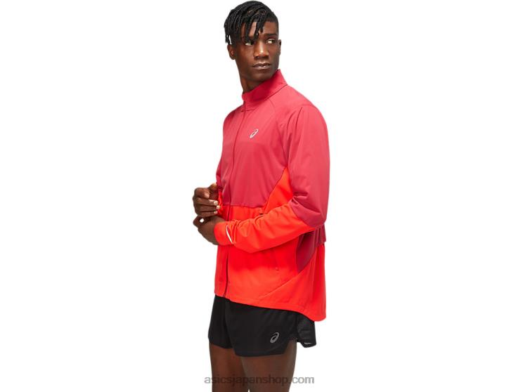 メンズベンチレートジャケット L20V1783Asics バーガンディ/エレクトリックレッド