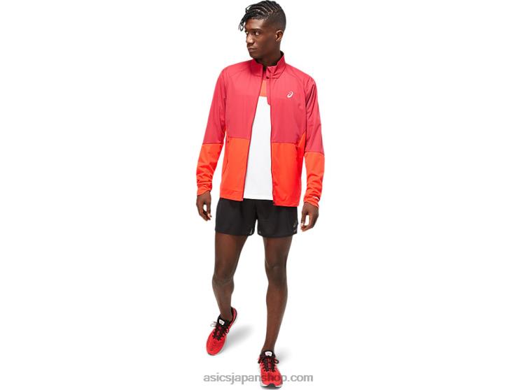 メンズベンチレートジャケット L20V1783Asics バーガンディ/エレクトリックレッド