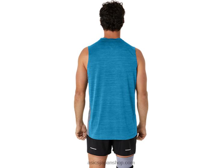 メンズトレインサナマッスルタンク L20V17Asics アイランドブルー/シートロック