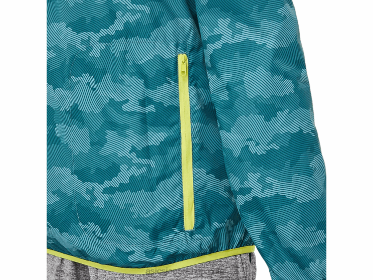 メンズパッカブルジャケット L20V1893Asics ミスティパインプリント/サワーユズ