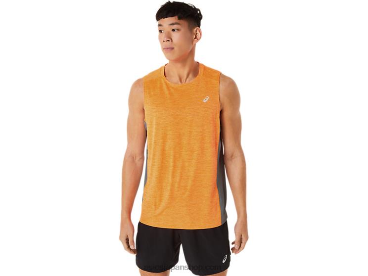 メンズトレインサナマッスルタンク L20V18Asics オレンジポップ/シートロック