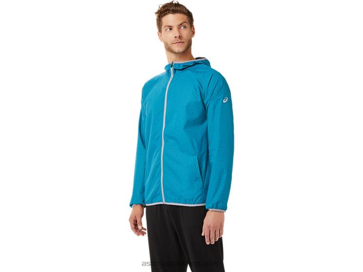 メンズパッカブルジャケット L20V2027Asics ティールブルーヘザー/シートロック