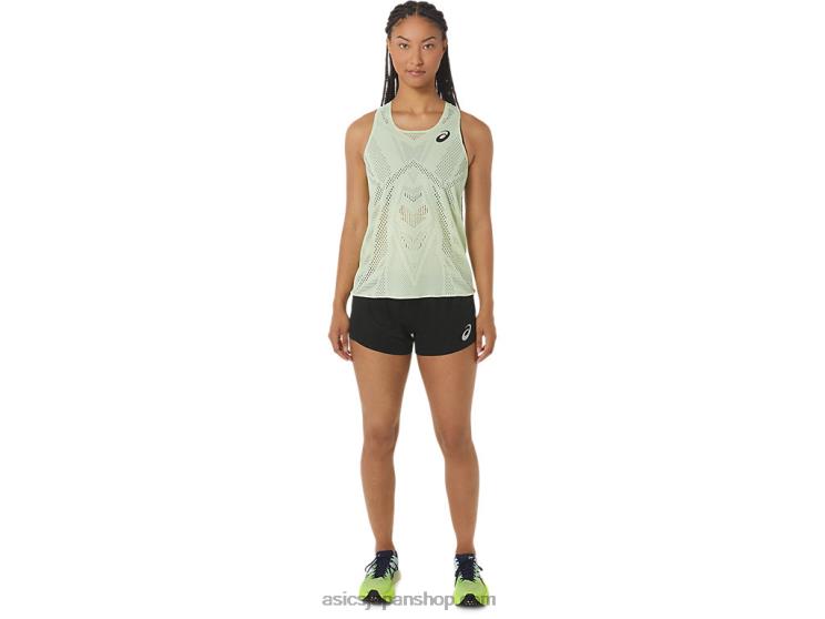 女性用アクティブリーズジャカードシングレット L20V2226Asics ささやきグリーン