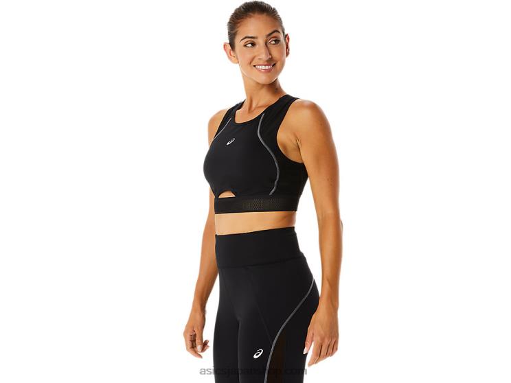 女性用メッシュパネルトレーニングブラ L20V2303Asics パフォーマンスブラック