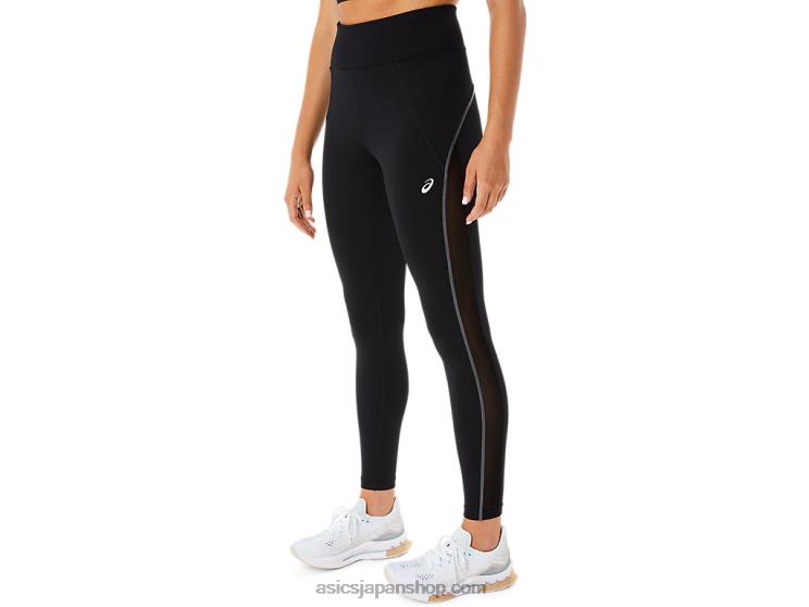 女性用メッシュパネルトレーニングタイト L20V2308Asics パフォーマンスブラック
