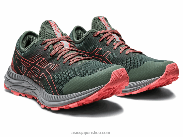 ゲルエキサイトトレイル L20V2394Asics アイビー/パパイヤ