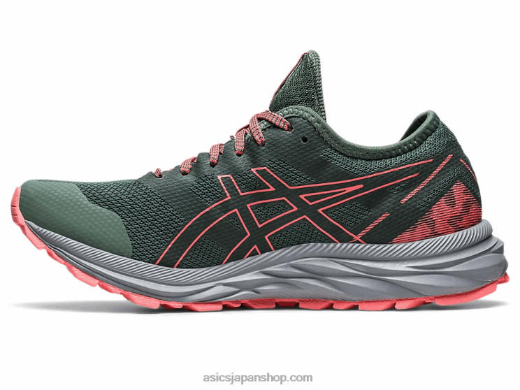 ゲルエキサイトトレイル L20V2394Asics アイビー/パパイヤ