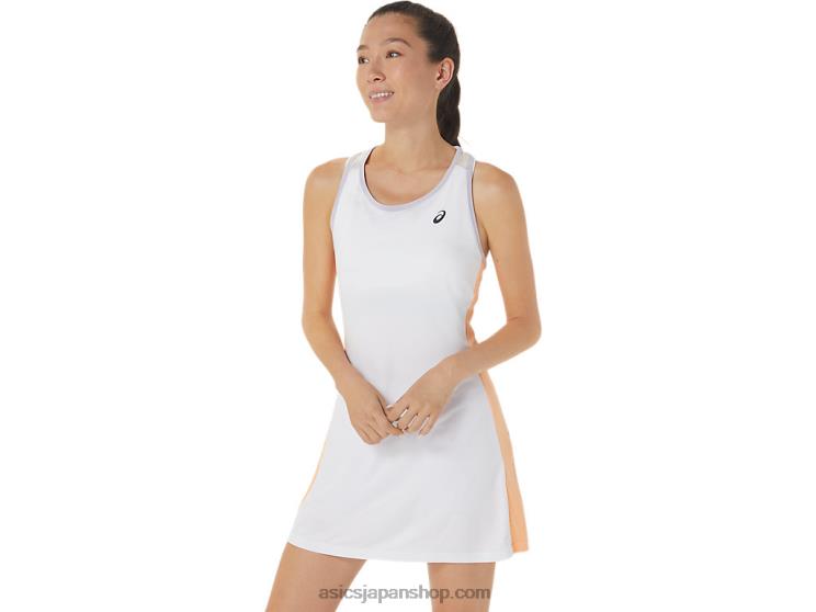 女性用コートグラフィックドレス L20V2451Asics ブリリアントホワイト/ダスクバイオレット
