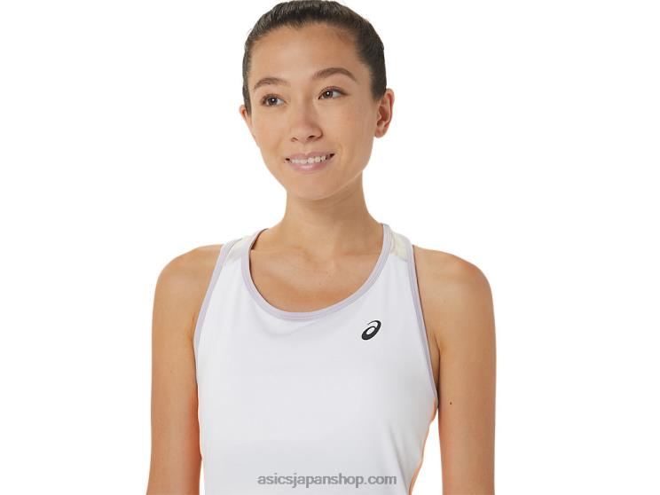 女性用コートグラフィックドレス L20V2451Asics ブリリアントホワイト/ダスクバイオレット