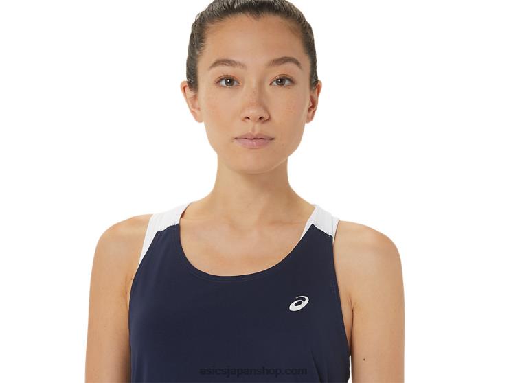 女子コートタンク L20V2464Asics ミッドナイト/ブリリアントホワイト