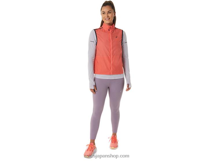 女性用メタランパッカブルベスト L20V2502Asics パパイヤ