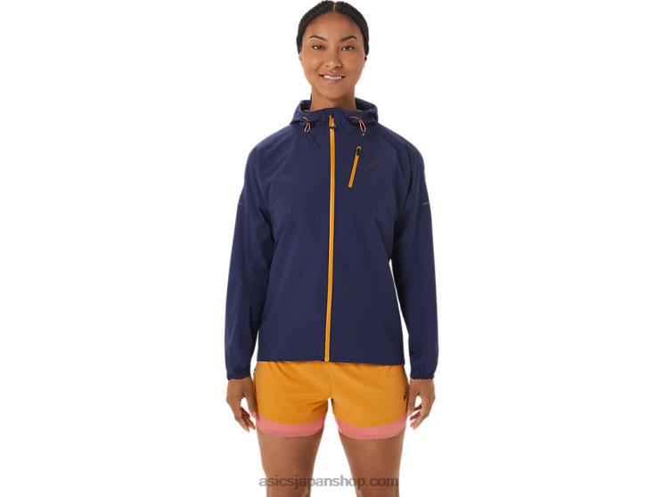 女性用フジトレイル防水ジャケット L20V2535Asics インディゴブルー/サンドストーム