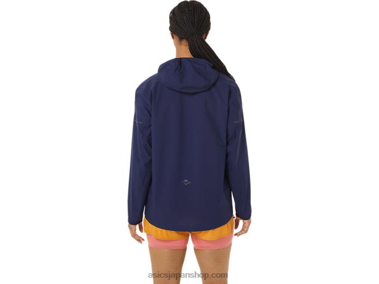 女性用フジトレイル防水ジャケット L20V2535Asics インディゴブルー/サンドストーム