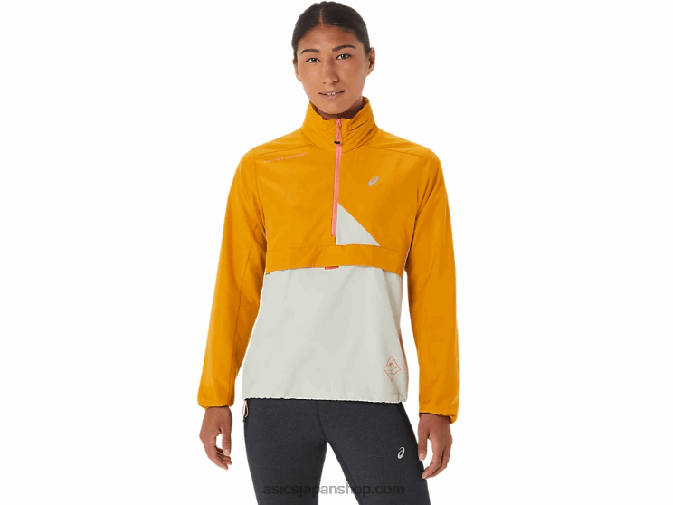 女性用フジトレイル アノラック L20V2568Asics 砂嵐/ライトセージ