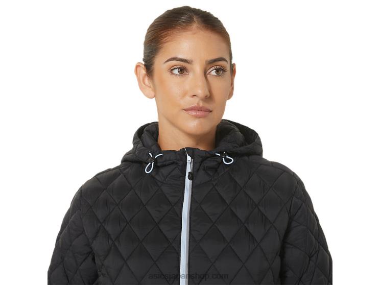 女性用パフォーマンスインシュレーテッドジャケット L20V2721Asics パフォーマンスブラック/ソフトスカイ
