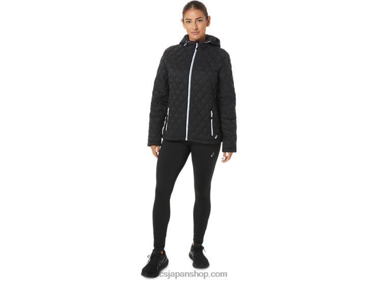女性用パフォーマンスインシュレーテッドジャケット L20V2721Asics パフォーマンスブラック/ソフトスカイ