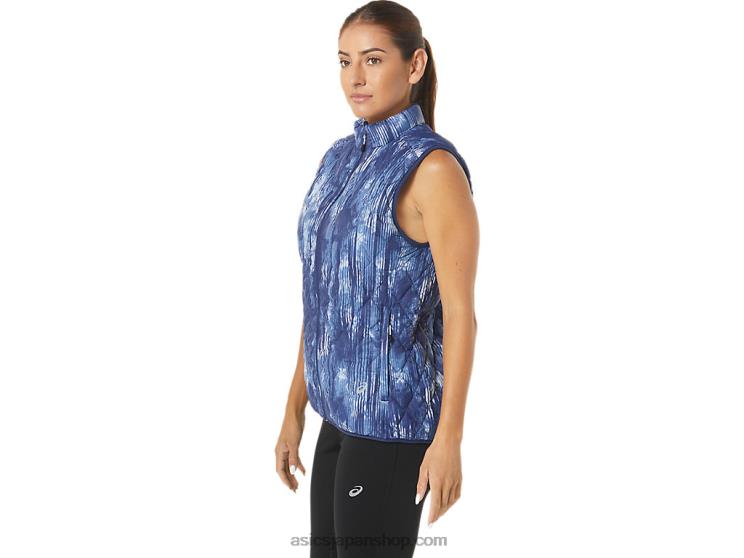 女性用逆断熱ベスト L20V2758Asics グランドシャークタイダイ/ソフトスカイ