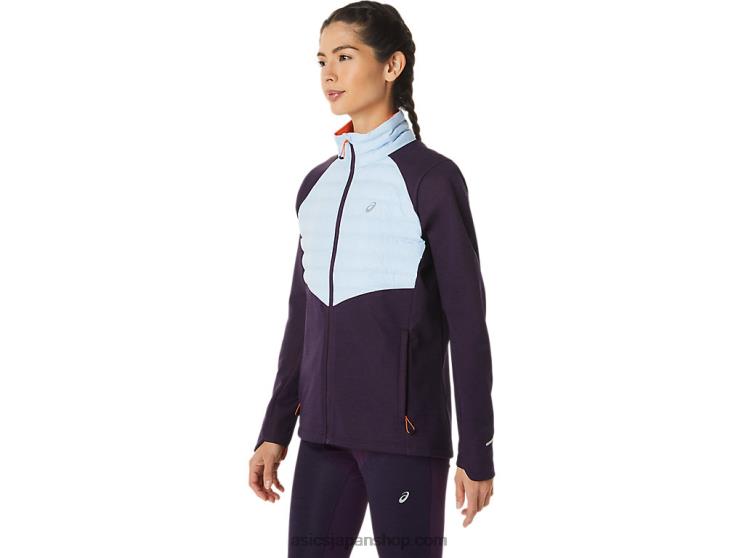 女性の冬のランニングジャケット L20V2825Asics ナイトシェードヘザー/ソフトスカイ