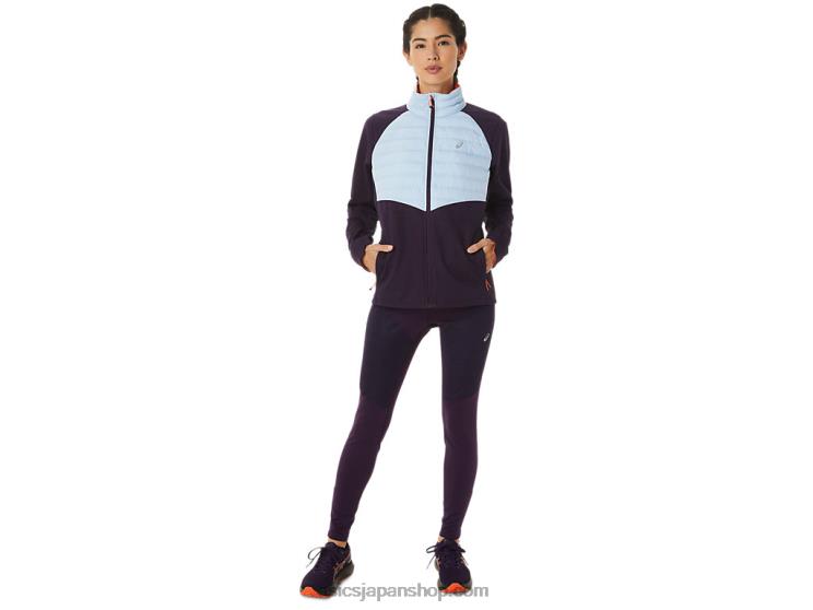 女性の冬のランニングジャケット L20V2825Asics ナイトシェードヘザー/ソフトスカイ