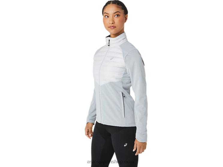 女性の冬のランニングジャケット L20V2827Asics 氷河灰色のヘザー