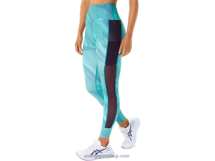 女性用トレーニンググラフィックタイト L20V2914Asics 霧の松