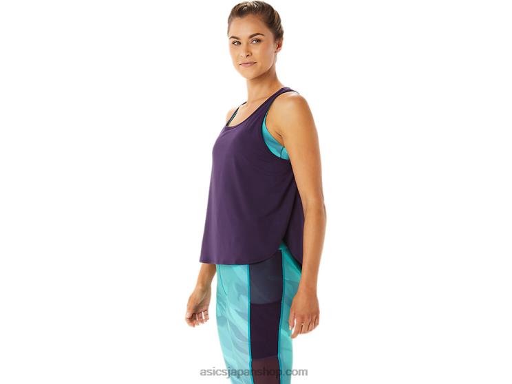女性のサイドスリットノースリーブトップ L20V2934Asics 夜陰