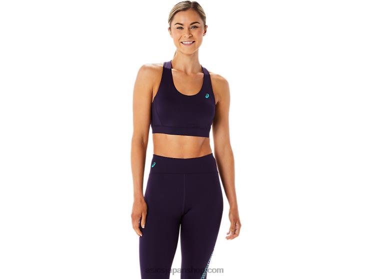 女性のクロスバックストラップブラジャー L20V2955Asics 夜陰