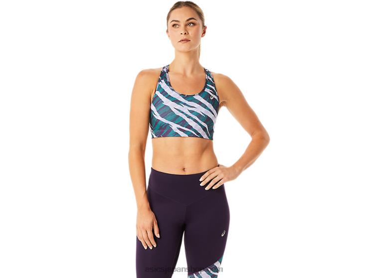 女性のワイルドカモブラジャー L20V3051Asics ナイトシェード/ベルベットパイン