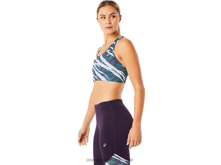 女性のワイルドカモブラジャー L20V3051Asics ナイトシェード/ベルベットパイン