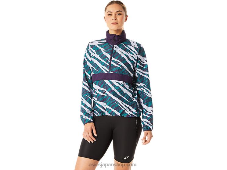 レディース ワイルド カモ アノラック L20V3071Asics ナイトシェード/ベルベットパイン