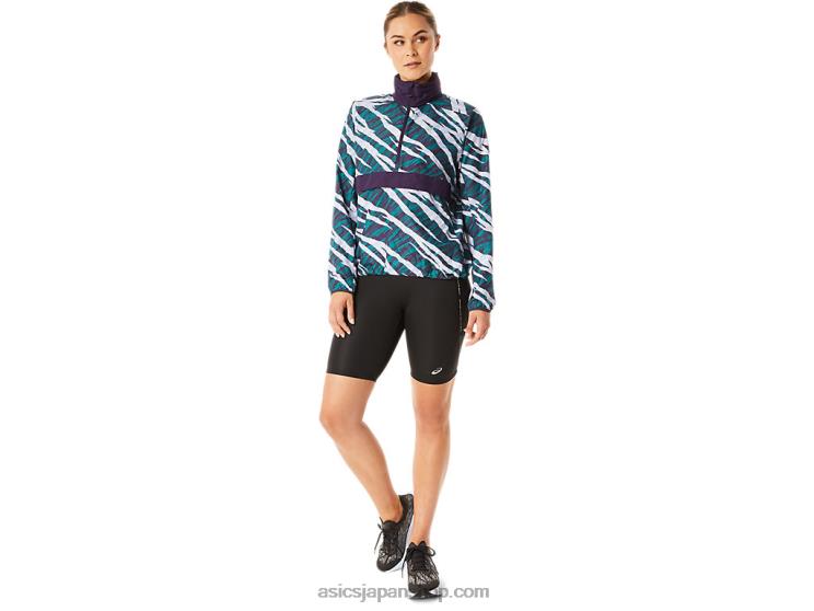 レディース ワイルド カモ アノラック L20V3071Asics ナイトシェード/ベルベットパイン