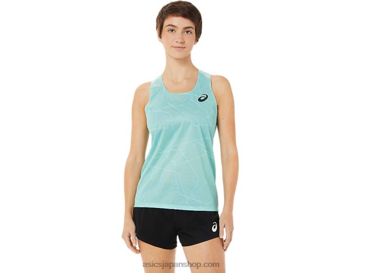 女性用ライトメッシュシングレット L20V3262Asics クリアブルー