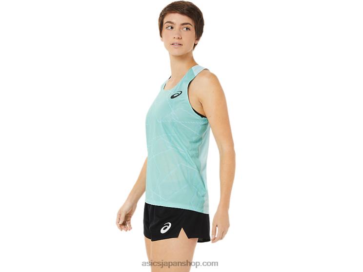 女性用ライトメッシュシングレット L20V3262Asics クリアブルー