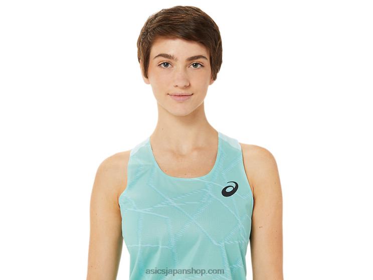 女性用ライトメッシュシングレット L20V3262Asics クリアブルー