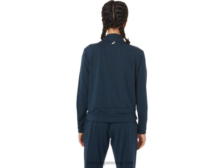 女性用テニスジャケット L20V3280Asics フレンチブルー/パフォーマンスブラック