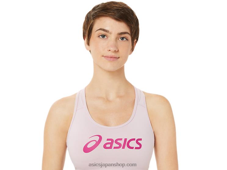 女性用パッド入りブラジャー L20V3315Asics リーリーローズ/フューシャレッド