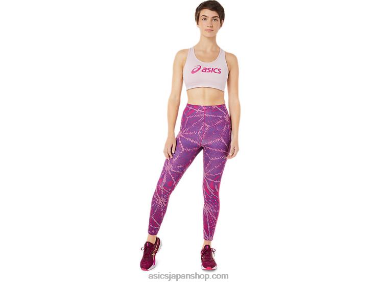 女性用パッド入りブラジャー L20V3315Asics リーリーローズ/フューシャレッド