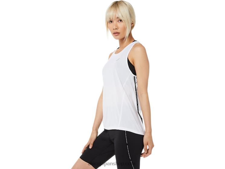 女性用レースタンク L20V3331Asics 鮮やかな白