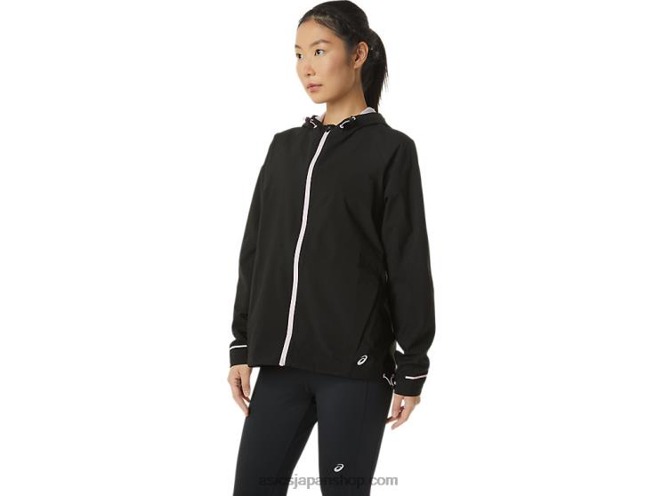 女性の防水ジャケット L20V3334Asics パフォーマンスブラック/ベアリーローズ