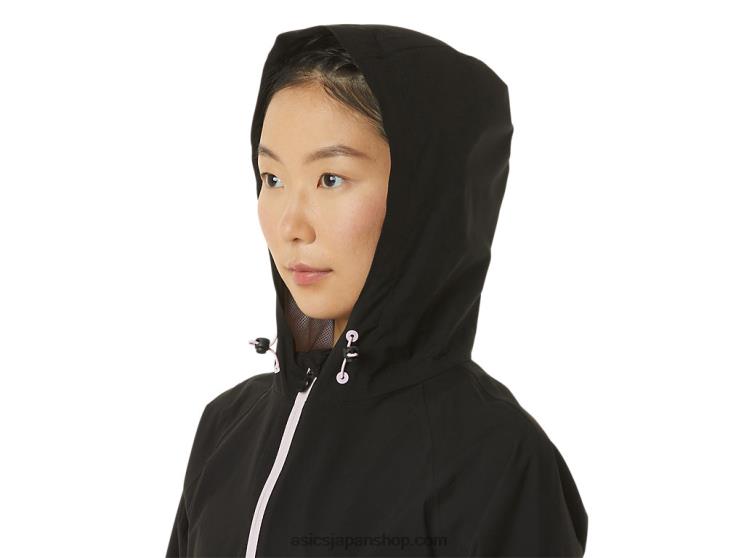 女性の防水ジャケット L20V3334Asics パフォーマンスブラック/ベアリーローズ
