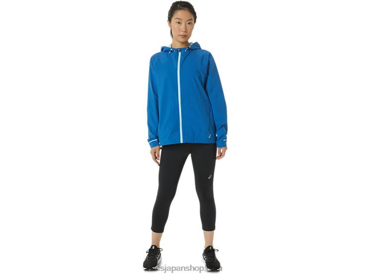 女性の防水ジャケット L20V3341Asics レイクドライブ/クリアブルー