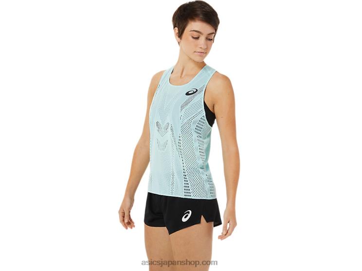 女性用アクティブリーズシングレット L20V3348Asics クリアブルー