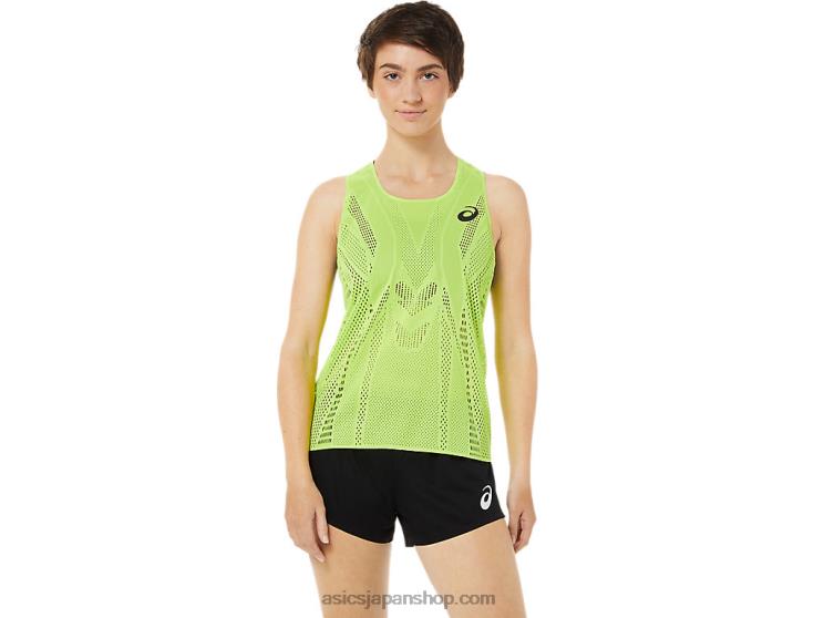 女性用アクティブリーズシングレット L20V3350Asics ハザードグリーン