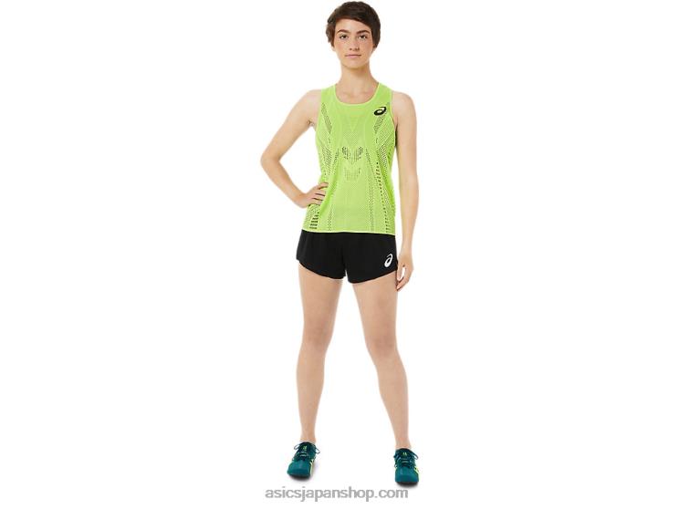 女性用アクティブリーズシングレット L20V3350Asics ハザードグリーン