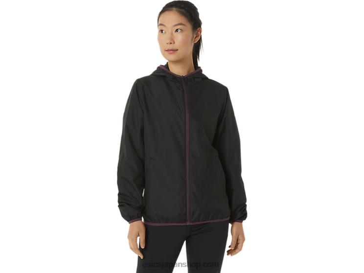 レディースパッカブルジャケット L20V3358Asics パフォーマンス ブラック/ディープ プラム