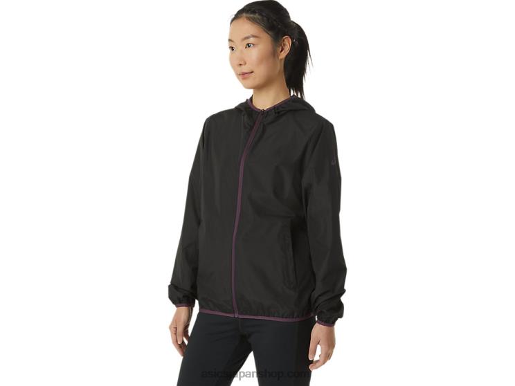 レディースパッカブルジャケット L20V3358Asics パフォーマンス ブラック/ディープ プラム