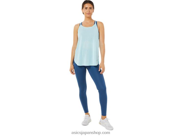 女性のスリットノースリーブトップ L20V3364Asics クリアブルー