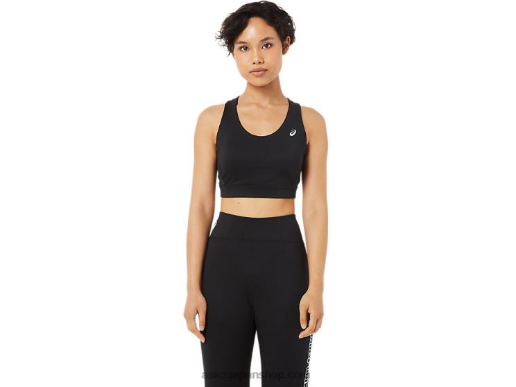 女性のクロスバックストラップブラジャー L20V3371Asics パフォーマンスブラック