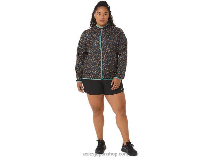 レディースパッカブルジャケット L20V3399Asics ナイトシェード/セージプリント