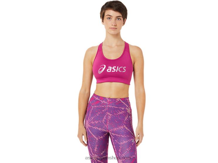 女性のさくらロゴブラジャー L20V3459Asics フクシアレッド